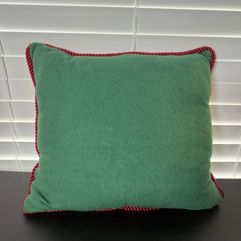 VTG 90s Square Tapestry Pillow Christmas Tree‎ Trains Nutcracker Star 16x16 gift